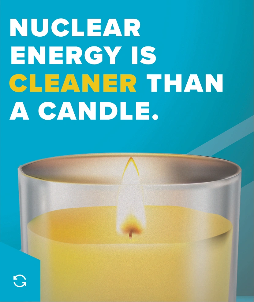 Nuclear energy is cleaner than a candle.